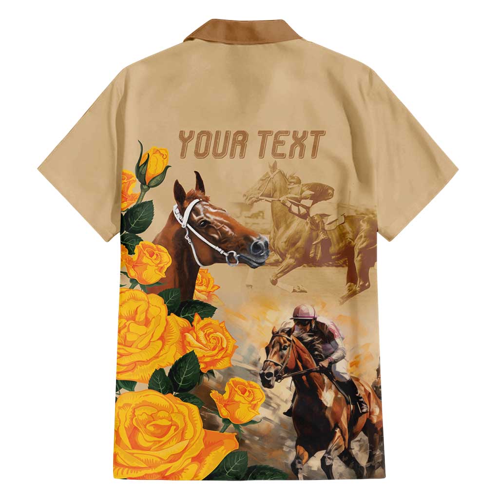 Personalised Melbourne Horse Racing Family Matching Off Shoulder Maxi Dress and Hawaiian Shirt Australia Wonder Horse