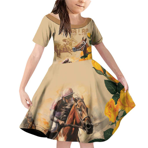 Personalised Melbourne Horse Racing Family Matching Off Shoulder Short Dress and Hawaiian Shirt Australia Wonder Horse