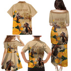 Personalised Melbourne Horse Racing Family Matching Puletasi and Hawaiian Shirt Australia Wonder Horse