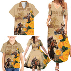 Personalised Melbourne Horse Racing Family Matching Summer Maxi Dress and Hawaiian Shirt Australia Wonder Horse