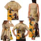 Personalised Melbourne Horse Racing Family Matching Tank Maxi Dress and Hawaiian Shirt Australia Wonder Horse