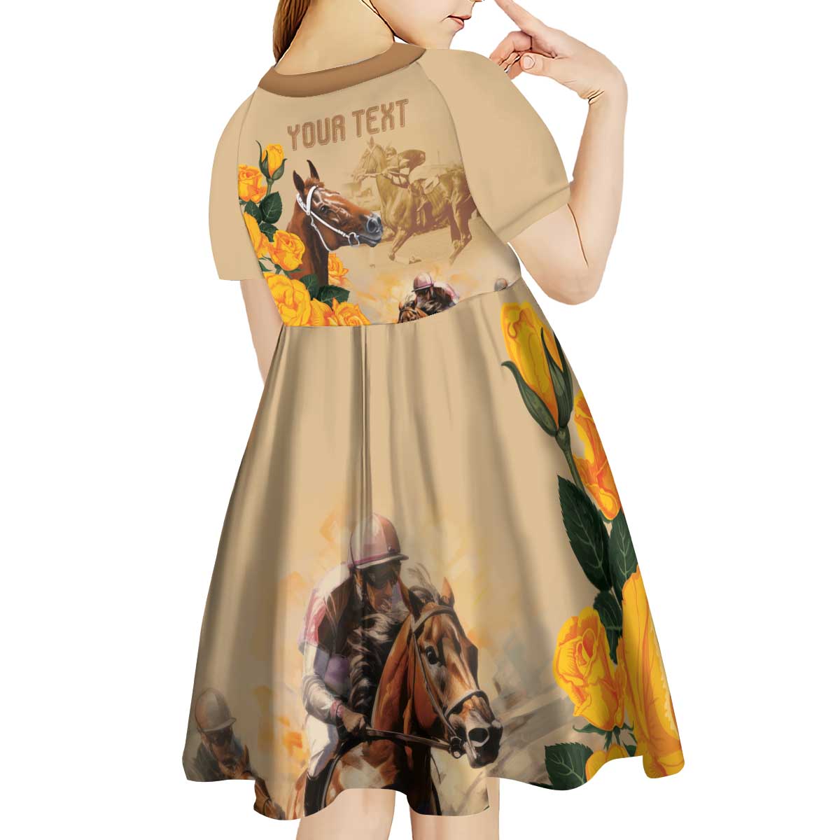 Personalised Melbourne Horse Racing Kid Short Sleeve Dress Australia Wonder Horse