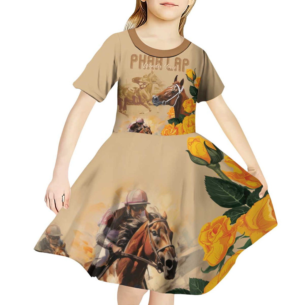 Personalised Melbourne Horse Racing Kid Short Sleeve Dress Australia Wonder Horse