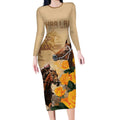 Personalised Melbourne Horse Racing Long Sleeve Bodycon Dress Australia Wonder Horse