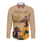 Personalised Melbourne Horse Racing Long Sleeve Button Shirt Australia Wonder Horse