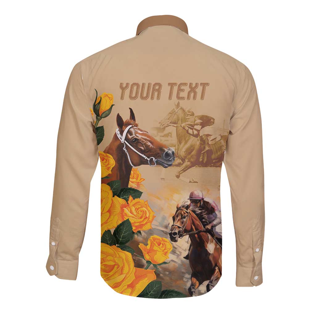 Personalised Melbourne Horse Racing Long Sleeve Button Shirt Australia Wonder Horse