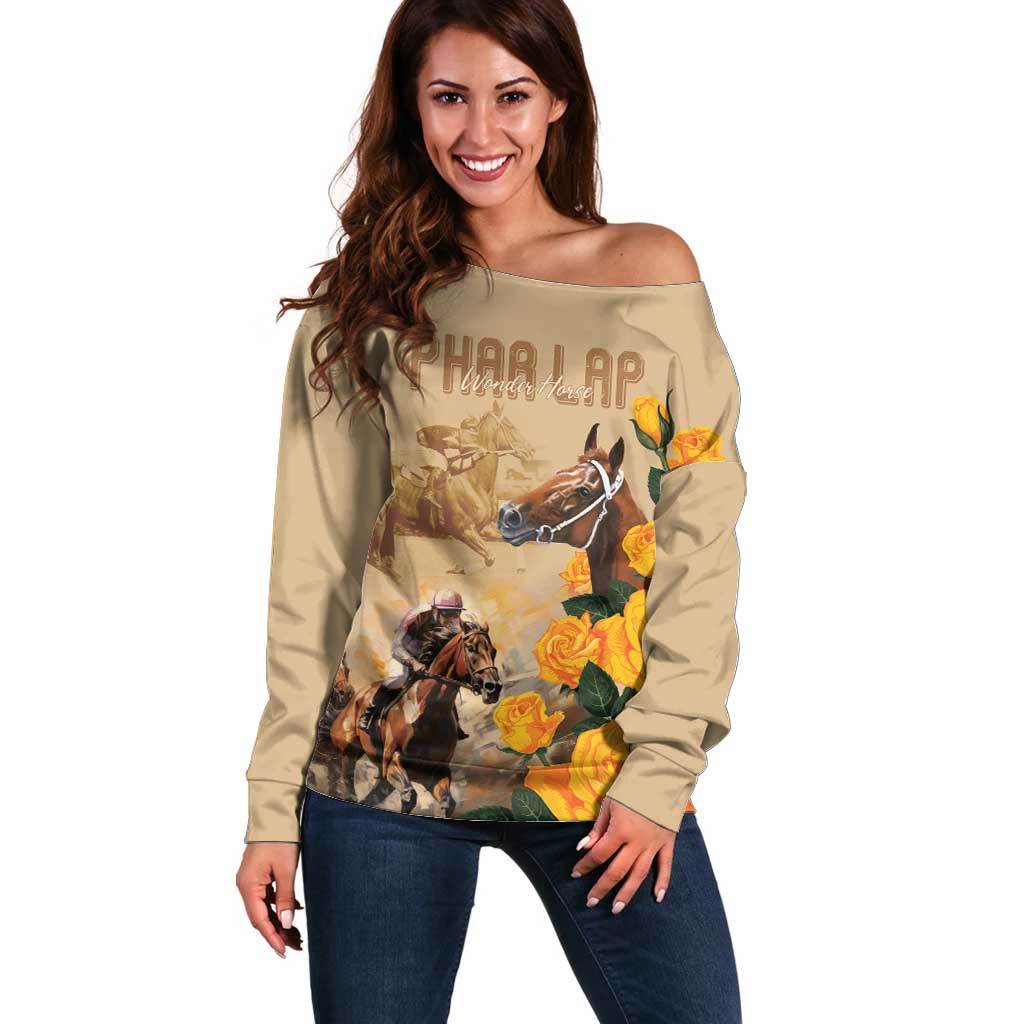 Personalised Melbourne Horse Racing Off Shoulder Sweater Australia Wonder Horse