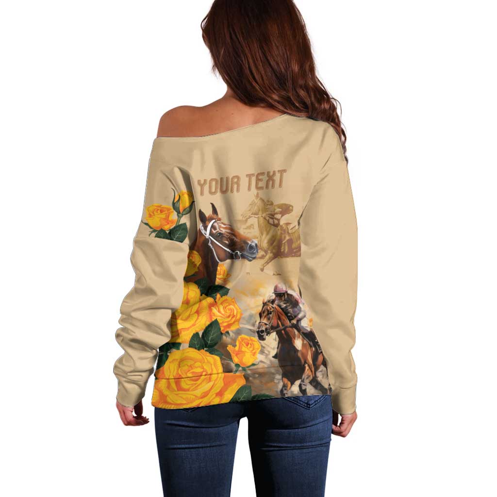 Personalised Melbourne Horse Racing Off Shoulder Sweater Australia Wonder Horse