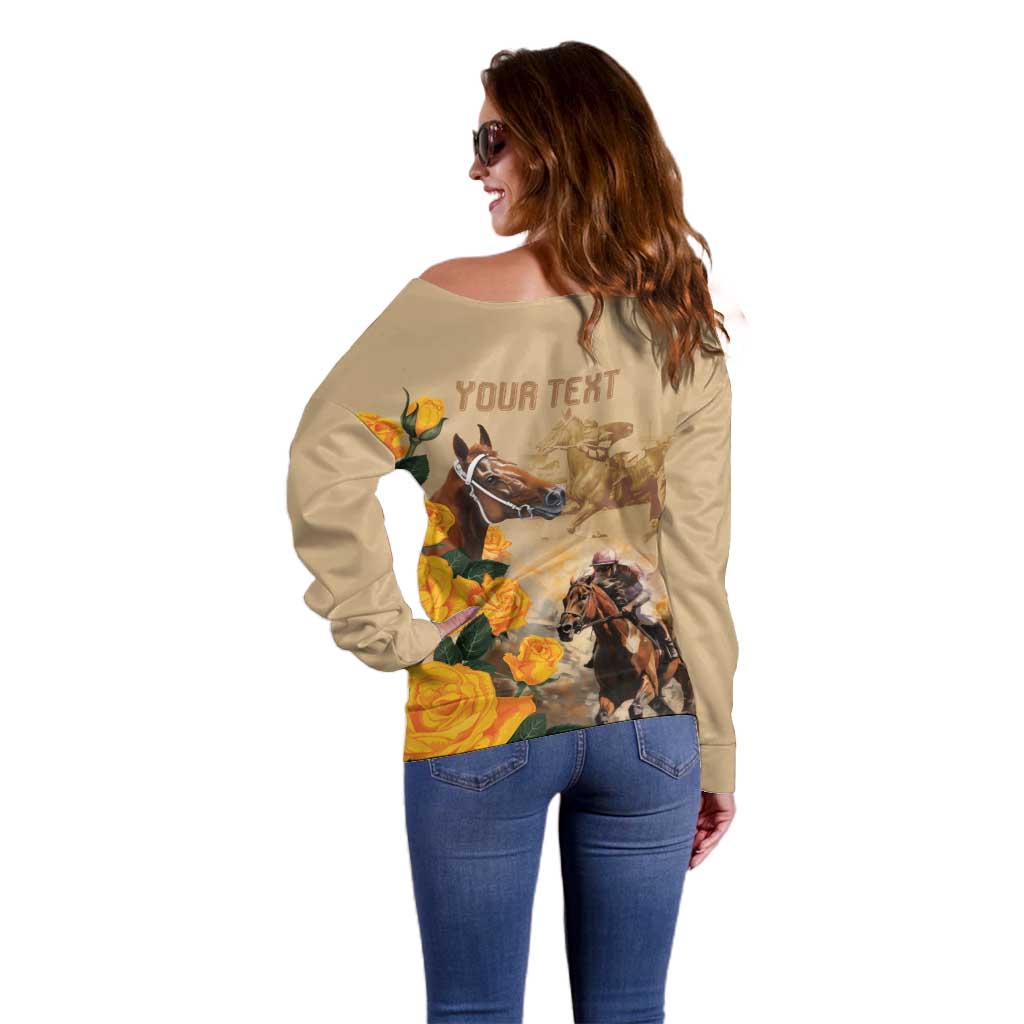 Personalised Melbourne Horse Racing Off Shoulder Sweater Australia Wonder Horse