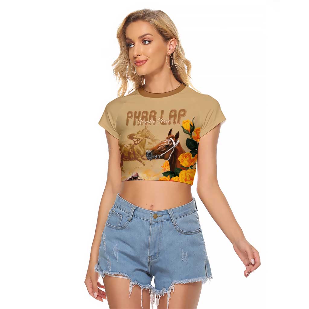 Personalised Melbourne Horse Racing Raglan Cropped T Shirt Australia Wonder Horse