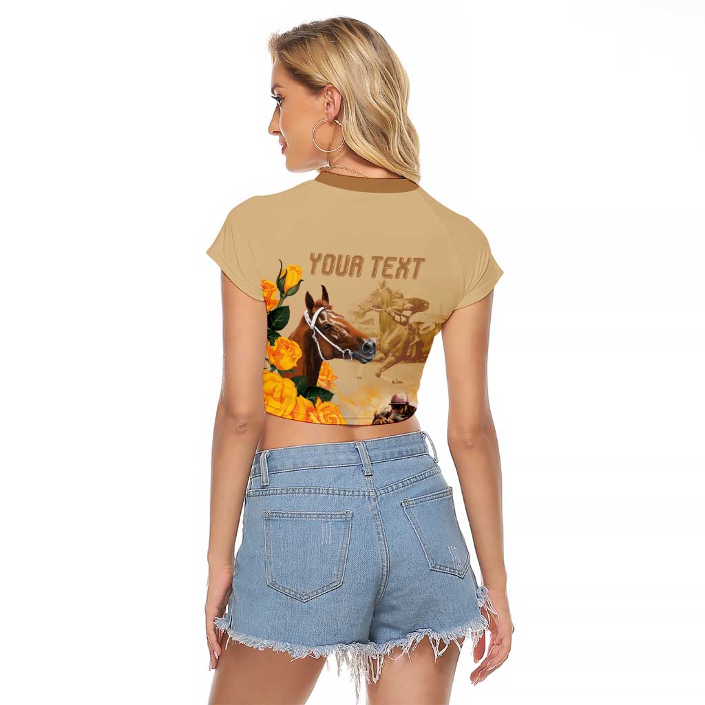 Personalised Melbourne Horse Racing Raglan Cropped T Shirt Australia Wonder Horse