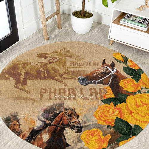 Personalised Melbourne Horse Racing Round Carpet Australia Wonder Horse