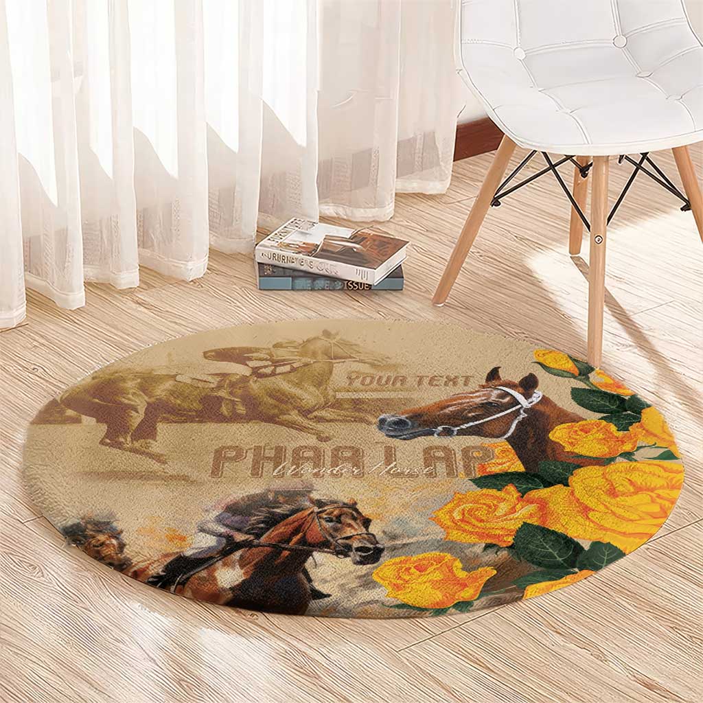 Personalised Melbourne Horse Racing Round Carpet Australia Wonder Horse