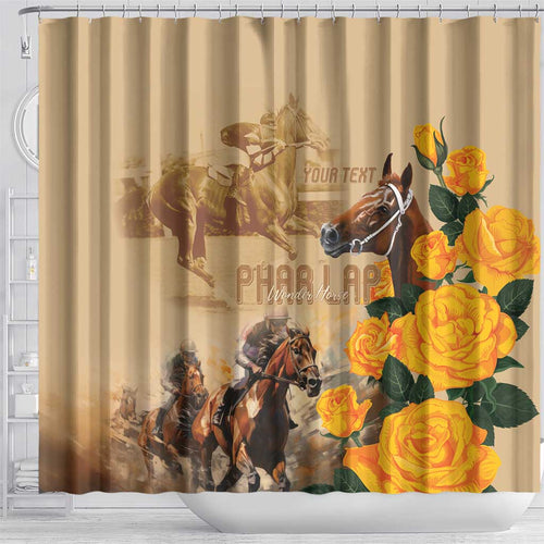 Personalised Melbourne Horse Racing Shower Curtain Australia Wonder Horse