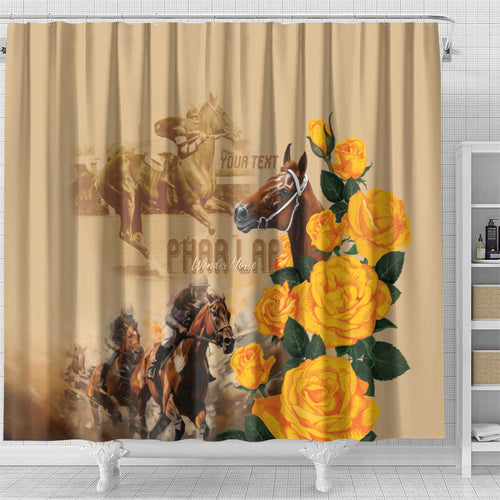 Personalised Melbourne Horse Racing Shower Curtain Australia Wonder Horse