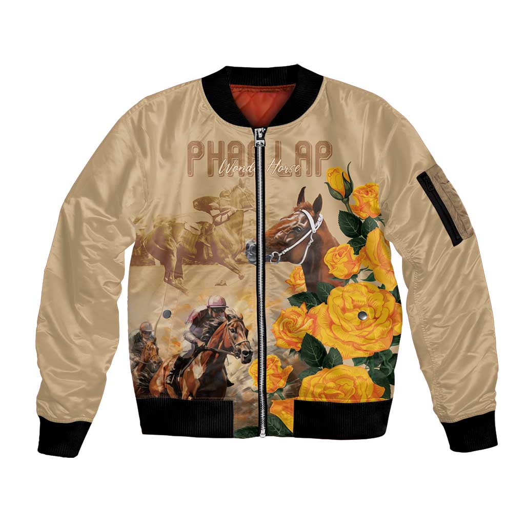 Personalised Melbourne Horse Racing Sleeve Zip Bomber Jacket Australia Wonder Horse