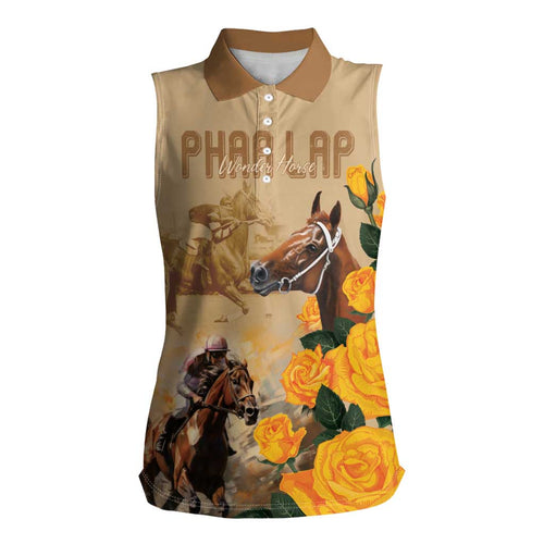 Personalised Melbourne Horse Racing Women Sleeveless Polo Shirt Australia Wonder Horse
