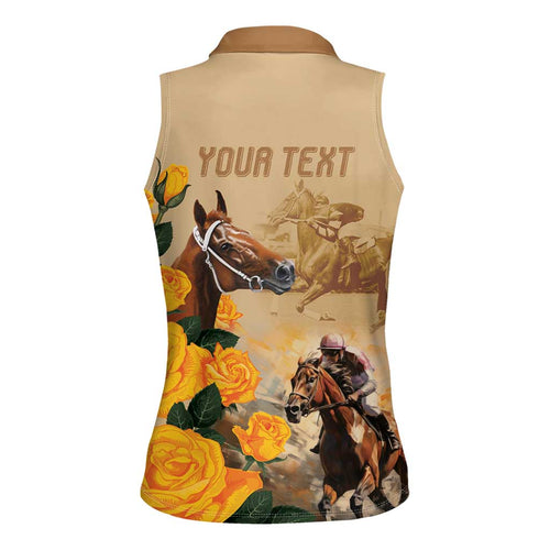 Personalised Melbourne Horse Racing Women Sleeveless Polo Shirt Australia Wonder Horse