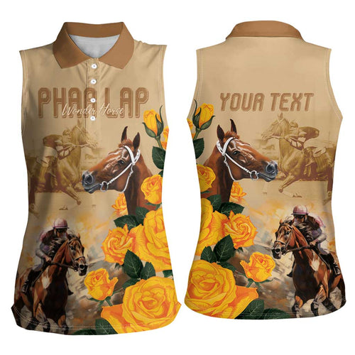 Personalised Melbourne Horse Racing Women Sleeveless Polo Shirt Australia Wonder Horse