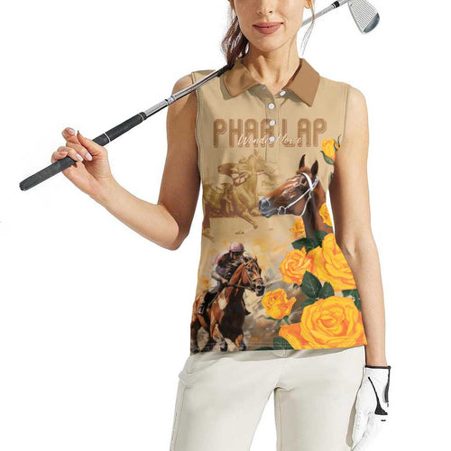 Personalised Melbourne Horse Racing Women Sleeveless Polo Shirt Australia Wonder Horse