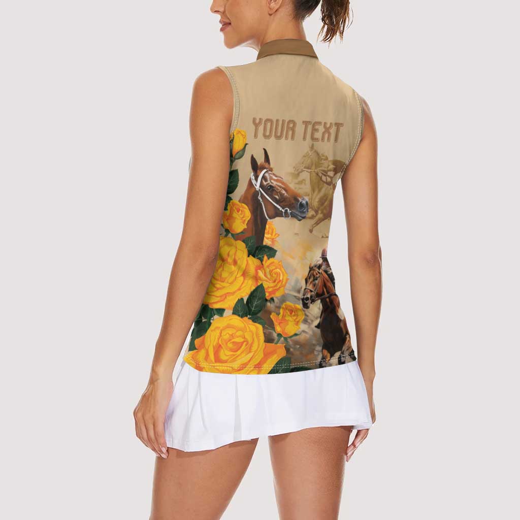 Personalised Melbourne Horse Racing Women Sleeveless Polo Shirt Australia Wonder Horse
