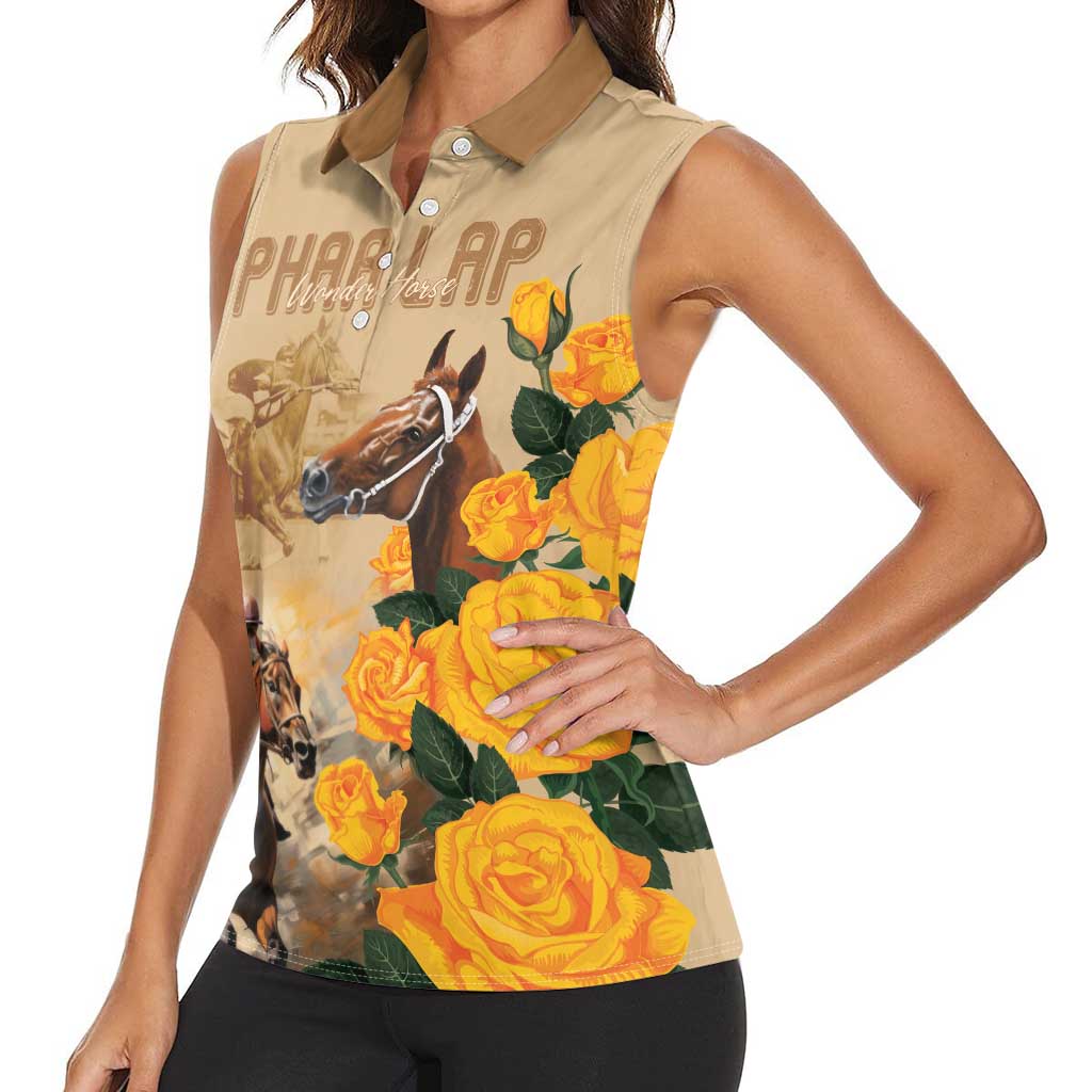 Personalised Melbourne Horse Racing Women Sleeveless Polo Shirt Australia Wonder Horse