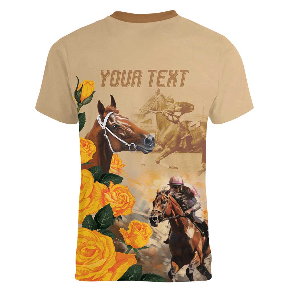 Personalised Melbourne Horse Racing Women V-Neck T-Shirt Australia Wonder Horse