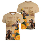 Personalised Melbourne Horse Racing Women V-Neck T-Shirt Australia Wonder Horse
