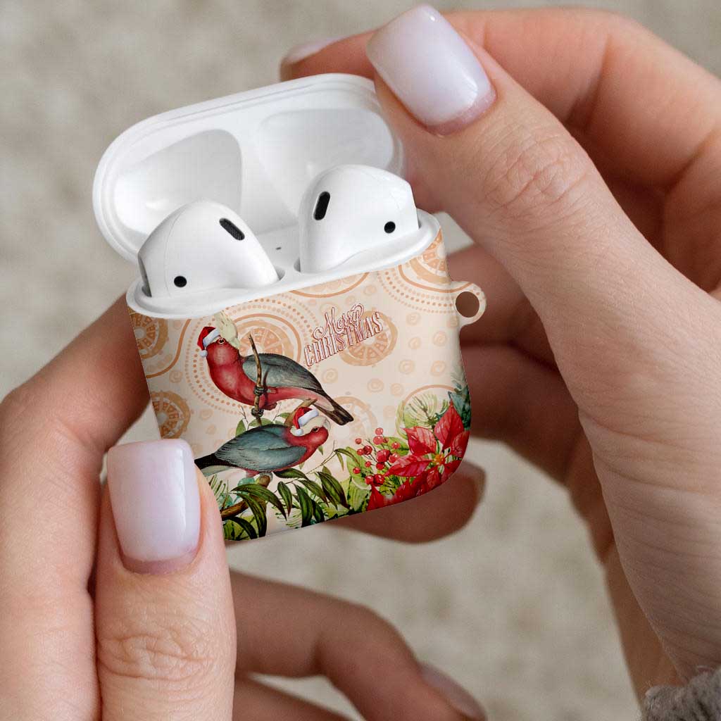 Merry Christmas Aussie Aboriginal AirPods Case Rosebreasted Cockatoo Pastel - Aussie Hoodie