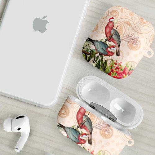 Merry Christmas Aussie Aboriginal AirPods Case Rosebreasted Cockatoo Pastel - Aussie Hoodie