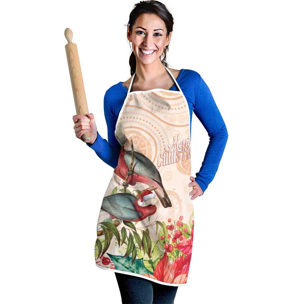Merry Christmas Aussie Aboriginal Apron Rosebreasted Cockatoo Pastel - Aussie Hoodie