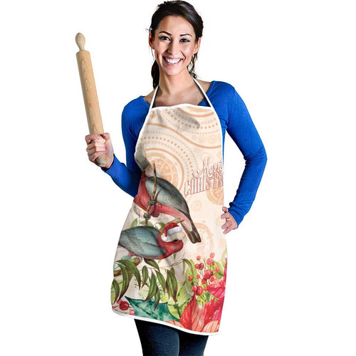 Merry Christmas Aussie Aboriginal Apron Rosebreasted Cockatoo Pastel - Aussie Hoodie