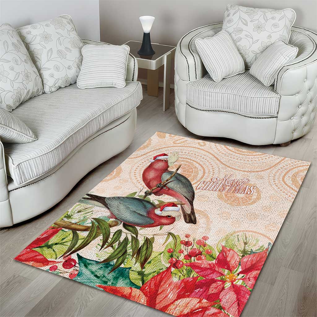 Merry Christmas Aussie Aboriginal Area Rug Rosebreasted Cockatoo Pastel - Aussie Hoodie