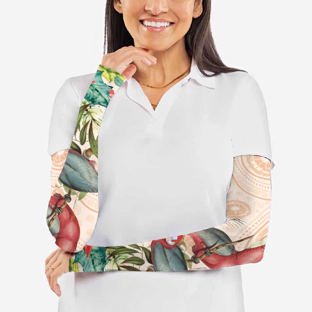 Merry Christmas Aussie Aboriginal Arm Sleeves Rosebreasted Cockatoo Pastel - Aussie Hoodie