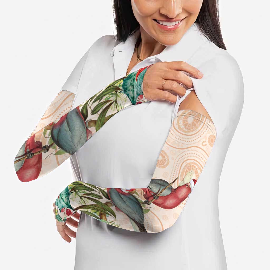 Merry Christmas Aussie Aboriginal Arm Sleeves Rosebreasted Cockatoo Pastel - Aussie Hoodie