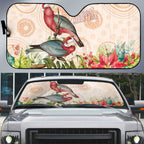 Merry Christmas Aussie Aboriginal Auto Sun Shade Rosebreasted Cockatoo Pastel - Aussie Hoodie