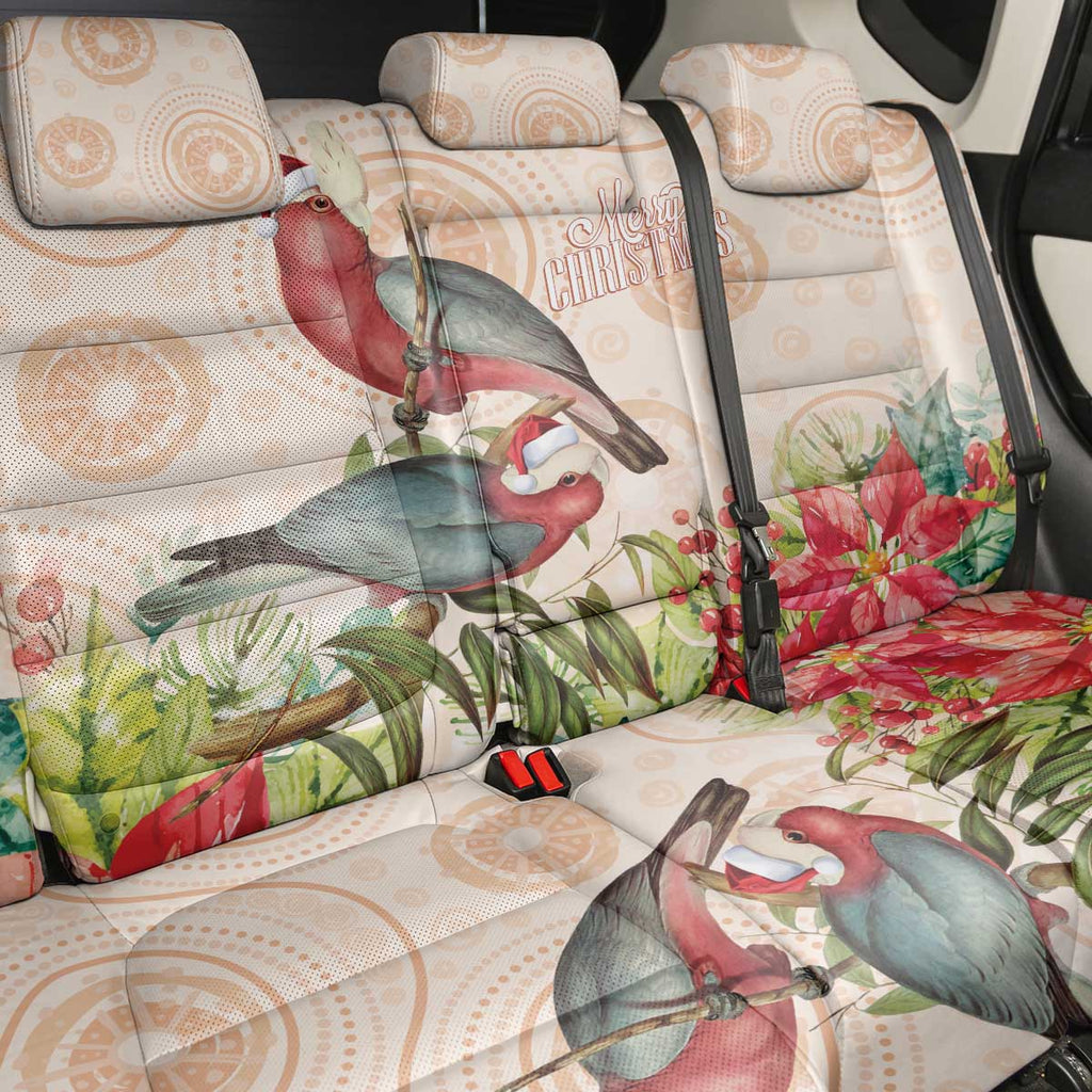 Merry Christmas Aussie Aboriginal Back Car Seat Cover Rosebreasted Cockatoo Pastel - Aussie Hoodie