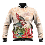 Merry Christmas Aussie Aboriginal Baseball Jacket Rosebreasted Cockatoo Pastel - Aussie Hoodie