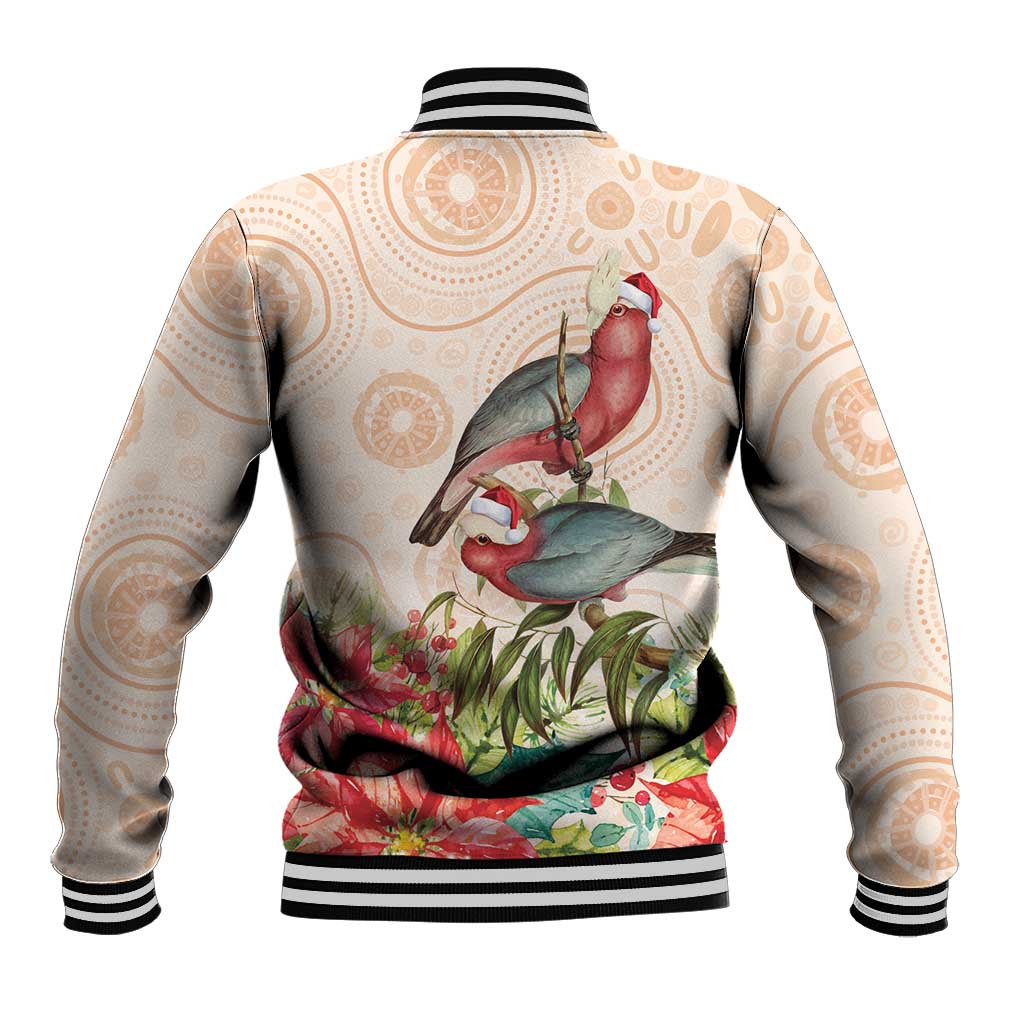 Merry Christmas Aussie Aboriginal Baseball Jacket Rosebreasted Cockatoo Pastel - Aussie Hoodie