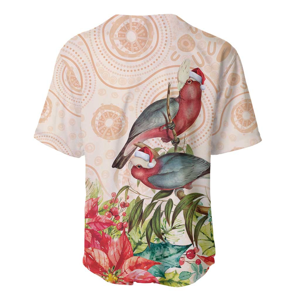 Merry Christmas Aussie Aboriginal Baseball Jersey Rosebreasted Cockatoo Pastel - Aussie Hoodie