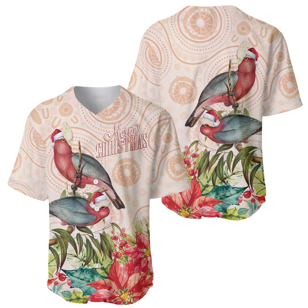 Merry Christmas Aussie Aboriginal Baseball Jersey Rosebreasted Cockatoo Pastel - Aussie Hoodie