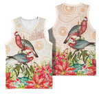 Merry Christmas Aussie Aboriginal Basketball Jersey Rosebreasted Cockatoo Pastel - Aussie Hoodie