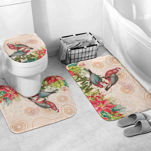 Merry Christmas Aussie Aboriginal Bathroom Set Rosebreasted Cockatoo Pastel - Aussie Hoodie
