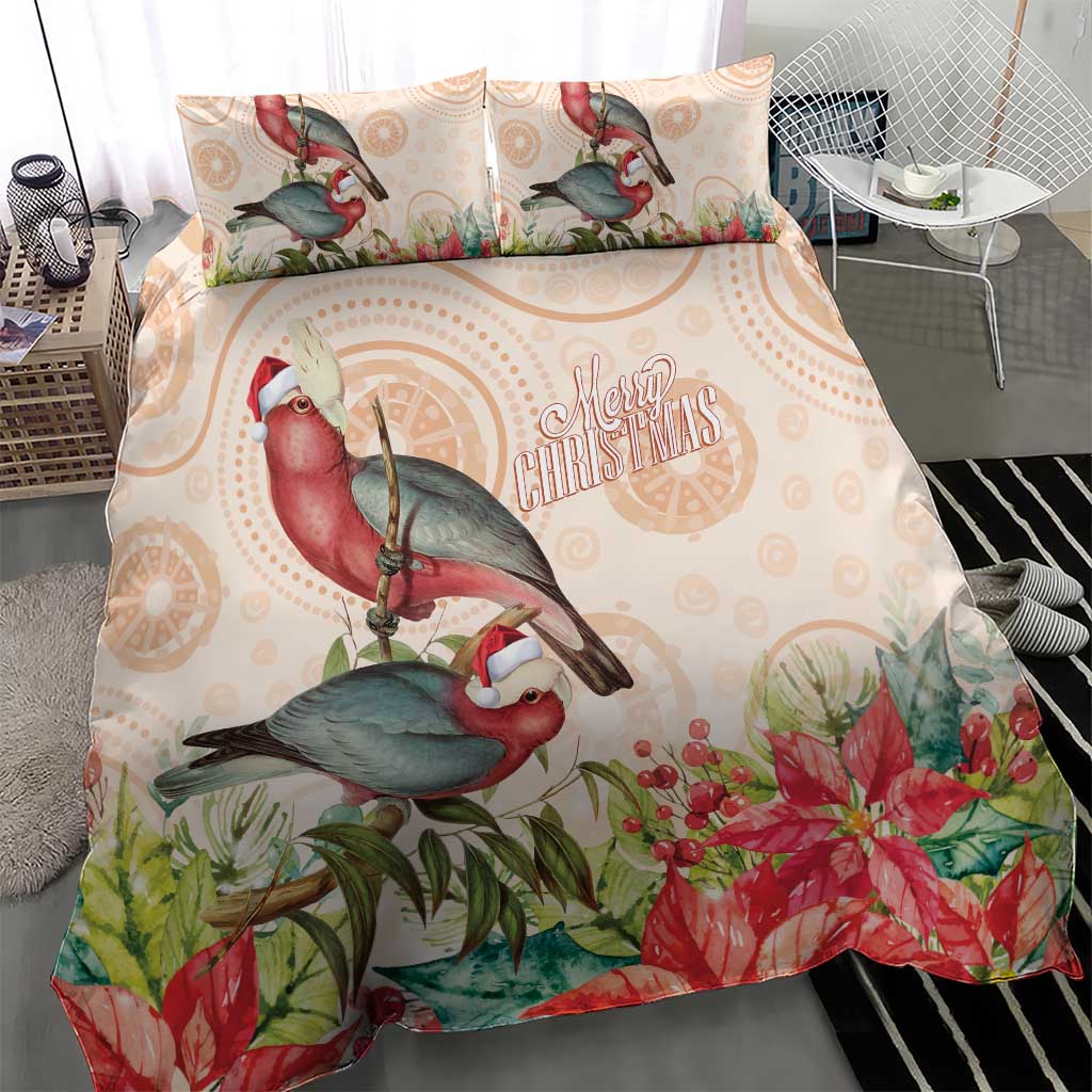 Merry Christmas Aussie Aboriginal Bedding Set Rosebreasted Cockatoo Pastel - Aussie Hoodie