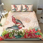 Merry Christmas Aussie Aboriginal Bedding Set Rosebreasted Cockatoo Pastel - Aussie Hoodie