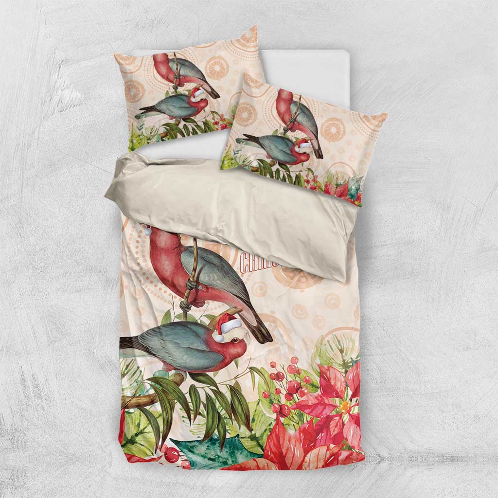 Merry Christmas Aussie Aboriginal Bedding Set Rosebreasted Cockatoo Pastel - Aussie Hoodie