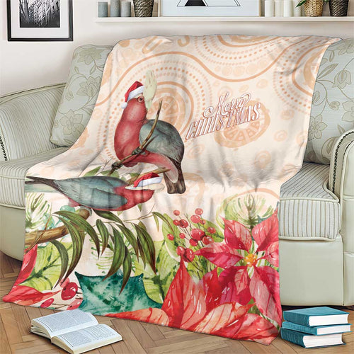 Merry Christmas Aussie Aboriginal Blanket Rosebreasted Cockatoo Pastel - Aussie Hoodie