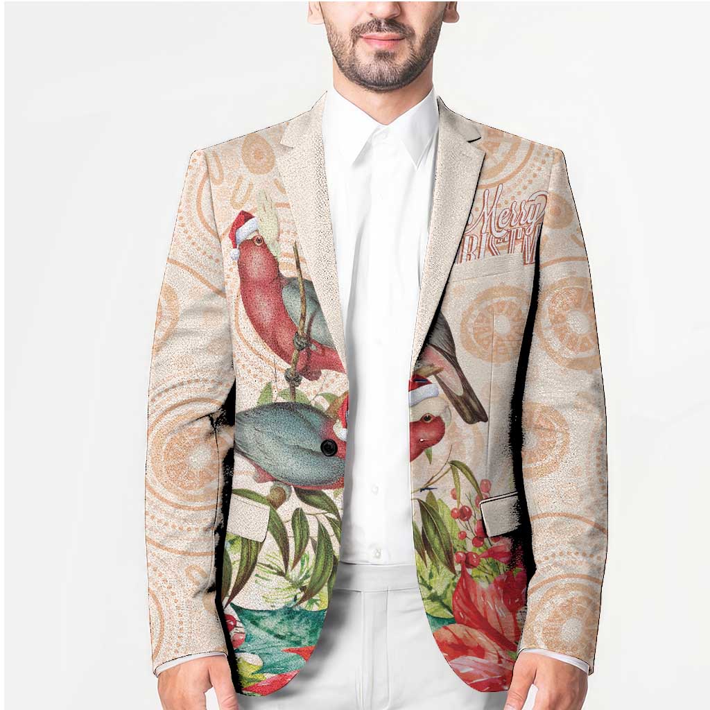 Merry Christmas Aussie Aboriginal Blazer Rosebreasted Cockatoo Pastel - Aussie Hoodie