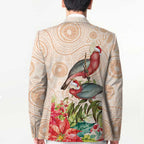 Merry Christmas Aussie Aboriginal Blazer Rosebreasted Cockatoo Pastel - Aussie Hoodie