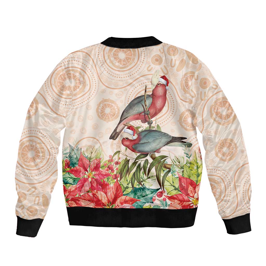 Merry Christmas Aussie Aboriginal Bomber Jacket Rosebreasted Cockatoo Pastel - Aussie Hoodie